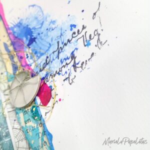 Detalle Mini álbum mixed media, Papeles Artic & Antartic de Stamperia & MarielaPapeletas